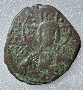 Byzantine Anonymous Follis (Class B) - minted 1028–1034 AD - Emperor Romanos III