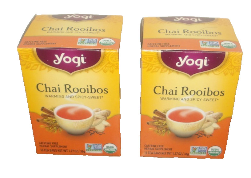 Yogi Two Packs Of 16 Each Chai Rooibos Herbal Tea