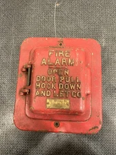 Rare Vintage Autocall Co. Shelby Ohio Cast Iron Fire Alarm Pull Box, Complete