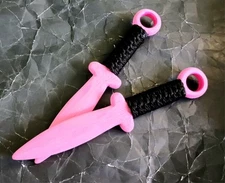 Kung Fu Double Dagger Training Combat Drills Hot Pink Commando Shaolin Knife