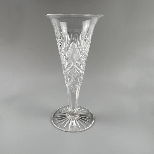 Antique Mt Washington Priscilla American Brilliant Period Cut Glass Trumpet Vas - Picture 4 of 9