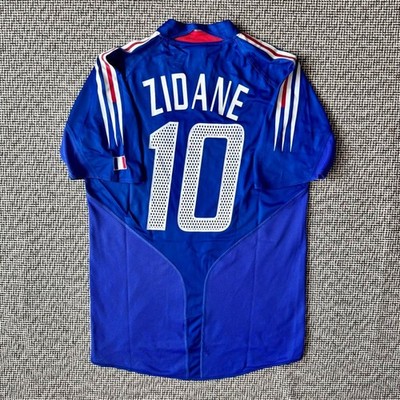 Zinedine Zidane #10 France EURO 2004 Home Jersey M Size adidas F/S