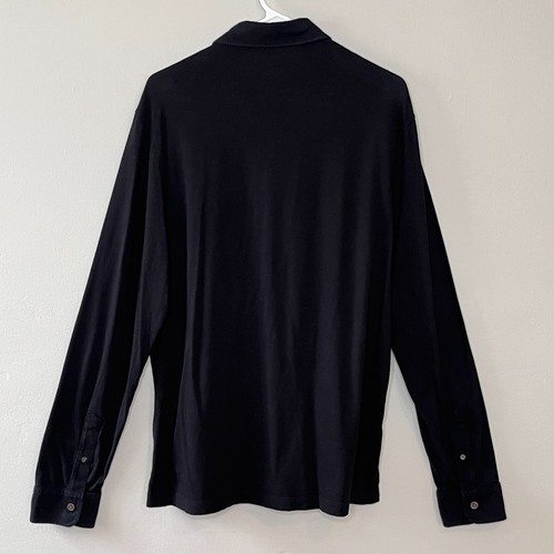 Todd Snyder Para Hombres L Negro Manga Larga Jersey Polo Moderno Informal Abotonado - Imagen 4 de 9
