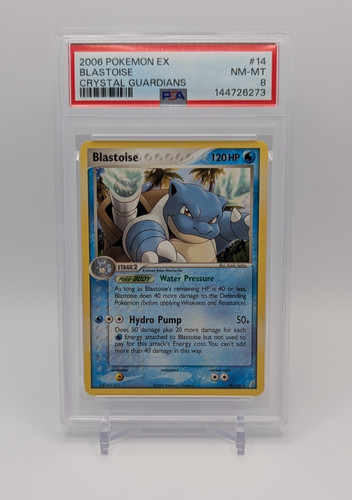 Blastoise Pokémon 2006 EX Crystal Guardians 14/100 Rare Non Holo PSA 8