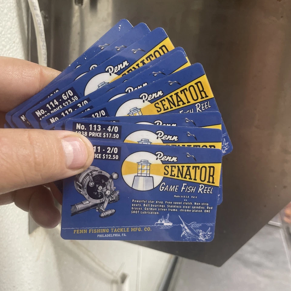 Tarjetas de identificación Penn Reel Senator 4 tu exhibición 10 tarjetas en total 1/0 - 16/0 Foto 2 de 2