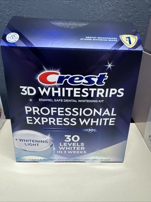 Crest 3D WhiteStrips 30 Levels Whiter + Whitening Light, 38 Strips. NEW