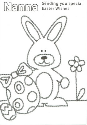 NANNA OSTERKARTE hochwertige Osterkarte Eier und Hase Design selbst ausmalen