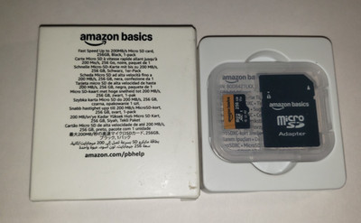 Amazon Basics 256GB Micro SD Card with Adapter OPEN BOX Tested Working