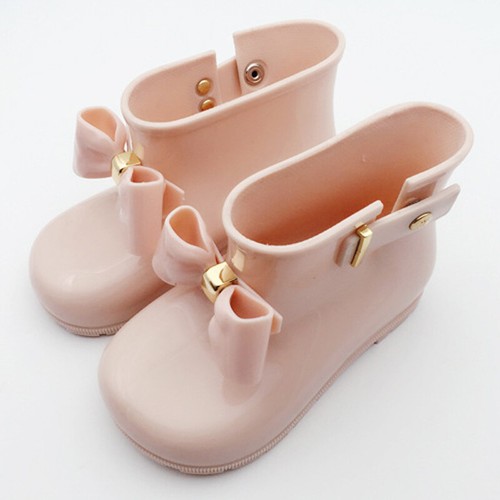 Infant Baby Kids Girls Princess Bow Non-Slip Wellington Welly Boots Rain Shoes - Picture 16 of 16