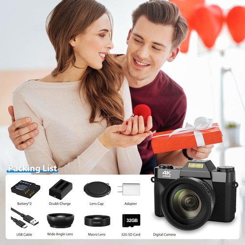 Student-Friendly 4K Digital Camera with 56MP, Dual Batteries & Creative Filters - Picture 7 of 9