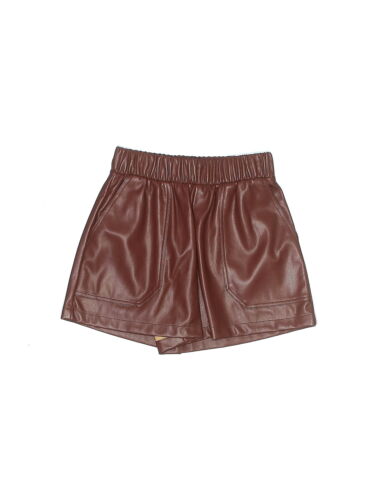Steve Madden Women Brown Faux Leather Shorts XS