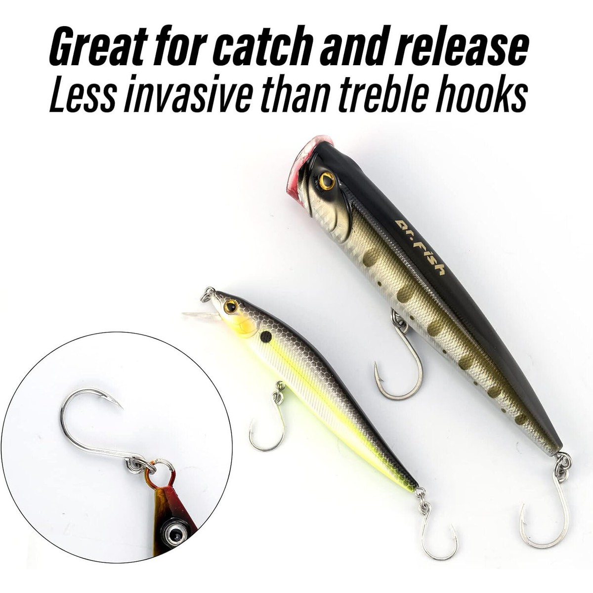 25-50 Pcs Inline Fishing Hooks - High Carbon Steel Single Hooks, Barbless, 18mm-35mm For Fresh/Saltwater