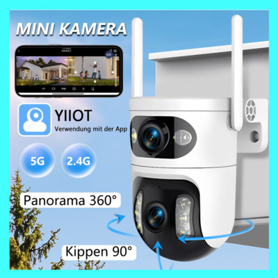 4K 8MP Überwachungskamera WLAN PTZ WiFi IP Dual Kamera Outdoor Alert 5G/2.4G DE
