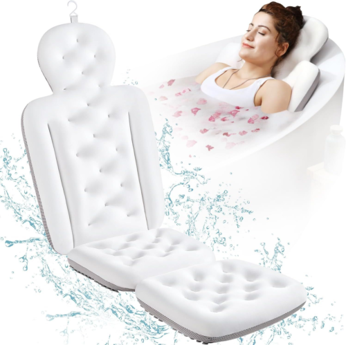 Full Body Bath Pillow for Bathtub, Thick Bathtub 51" x 16", White