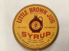1 VTG LITTLE BROWN JUG SYRUP PRODUCTS MAPLE/CANE SUGAR Label ST LOUIS MO