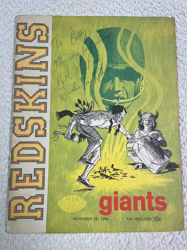 Vtg 1964 WASHINGTON REDSKINS Football Game Program signed Coach Bill McPeak