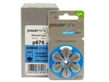 300 Power One Cochlear Implant Batteries Size 675P (Implant Plus) Exp 2025