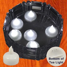 NEW 12 White Led Floating Candle Floral Tea Light for Wedding Centerpiece Decor