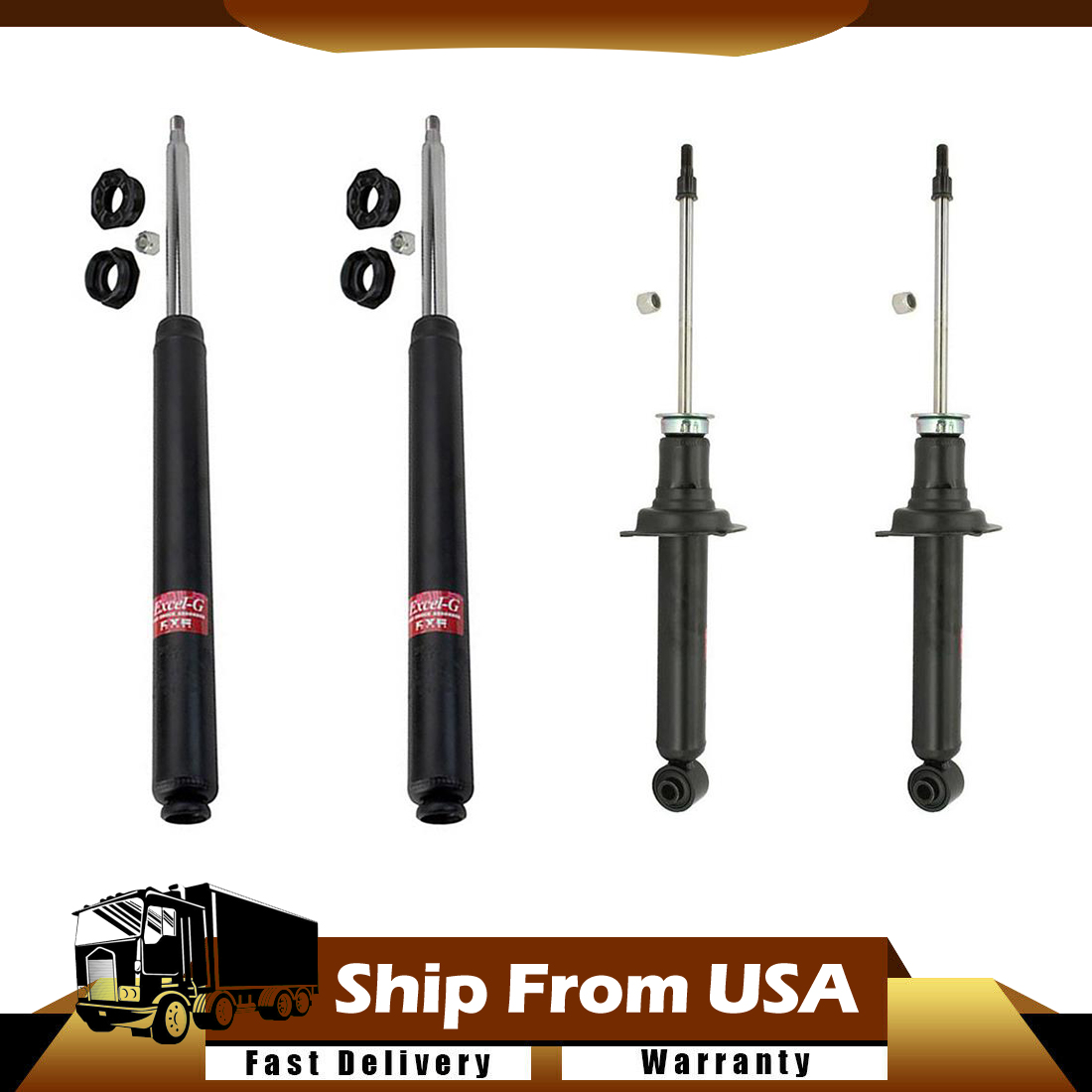 4PCS Front&Rear Struts Shock Absorber KYB Fits 1989-1992 4PCS Front&Rear Struts Shock Absorber KYB Fits 1989-1992