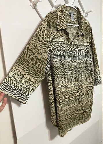 Catherines Woman's 1X 18/20W Tunic Plus Sz Boho Western Aztec Ladies Office Top - Picture 3 of 9