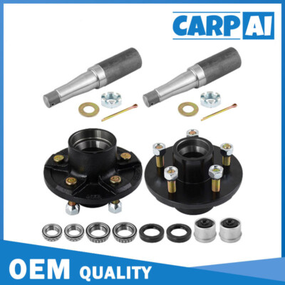 4PCS 5 on 5 Trailer Axle Idler Hubs For 3500lb #84 Spindle W/cone wheel nuts NJ