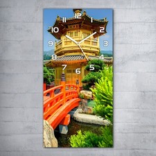 Wanduhr Glasuhr 30x60 Küchenuhr  Goldener Pavillon in der Brücke Architektur