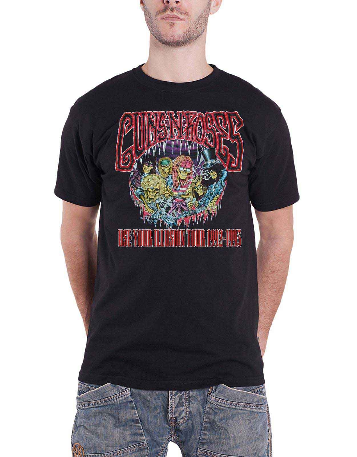 Guns N Roses Illusion Monsters Band Logo Official Black Mens T-Shirt