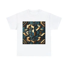 Unisex Adult T Shirt Graphic Tee Futuristic Geometric Pattern Bold Modern Sleek