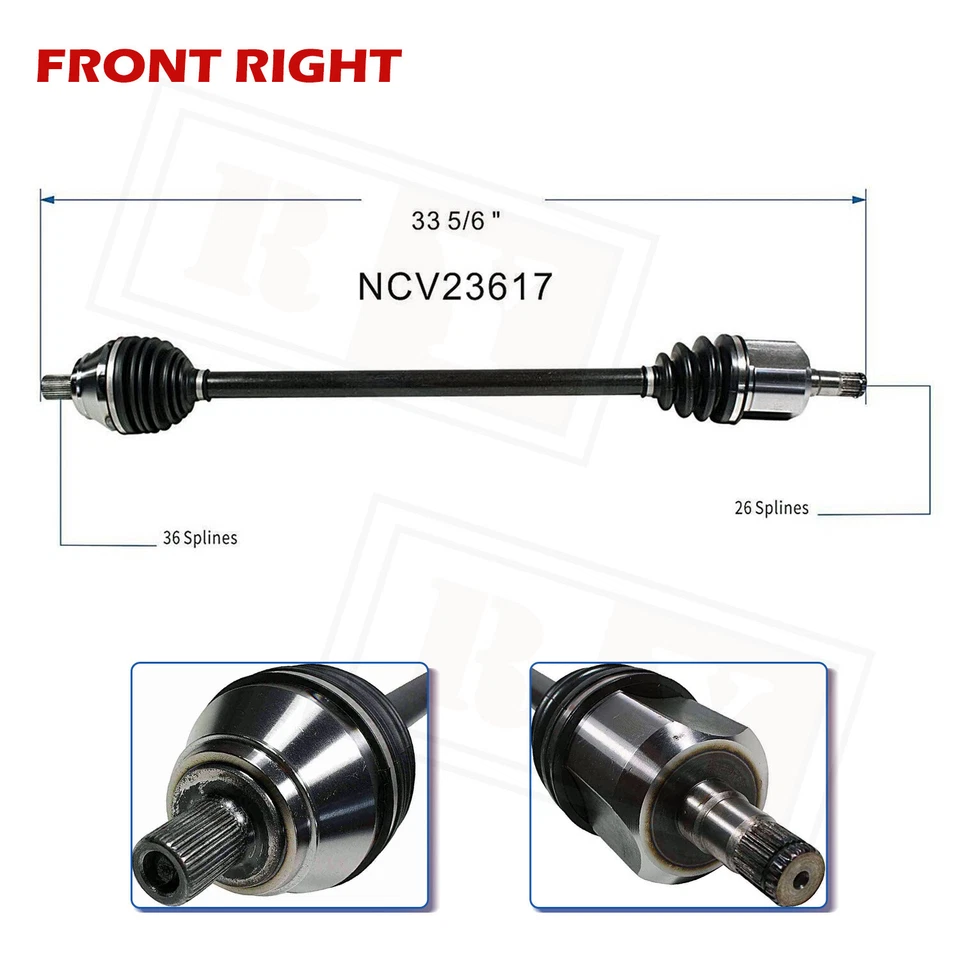 前右 CV 轴轴组件适用于 2003 - 2006 年奥迪 TT L4-1.8L FWD NCV23617 — 第 2/4 张图片