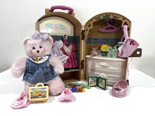 Vintage 1999 Fisher-Price Heidelbeere Tragetasche mit Bärenkleidung Extras schön!
