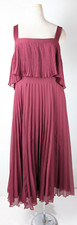 Asos Women Red Double Layer Pleated Cami Midi Dress Size 8 In Good Condition