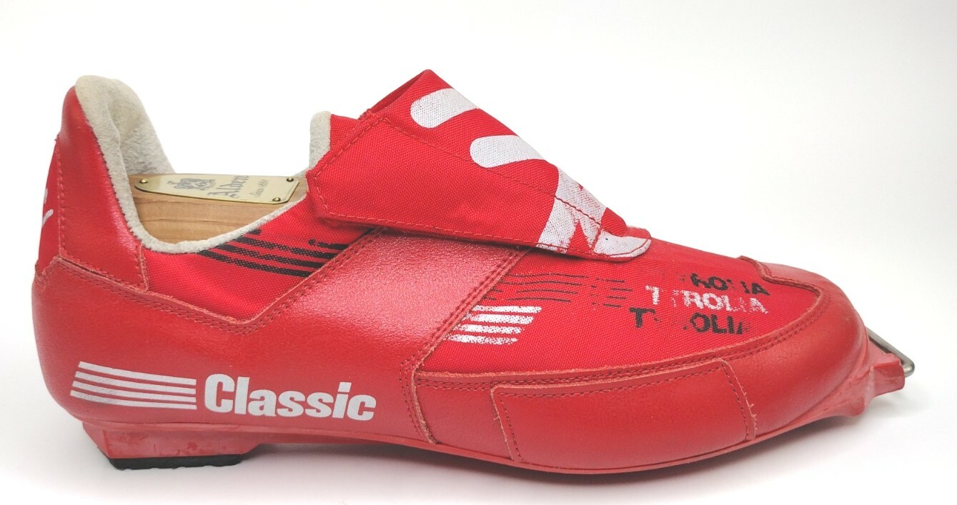 Scarpe da sci vintage Tyrolia TXC da uomo taglia 8 stivali da sci di fondo Salomon SNS rossi bianchi