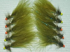10 SMALL  Hot Headed  Damsel SZ 12 Lures Trout Flies 