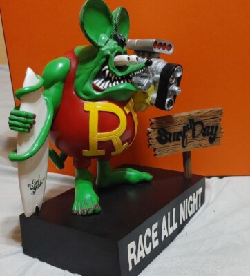 Vintage Rare RAT FINK Figure Statue SURF ALL DAY RACE ALL NIGHT