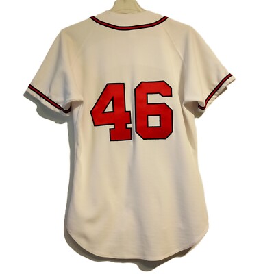 Atlanta Braves Jersey sz 44 Russell Athletic Diamond White