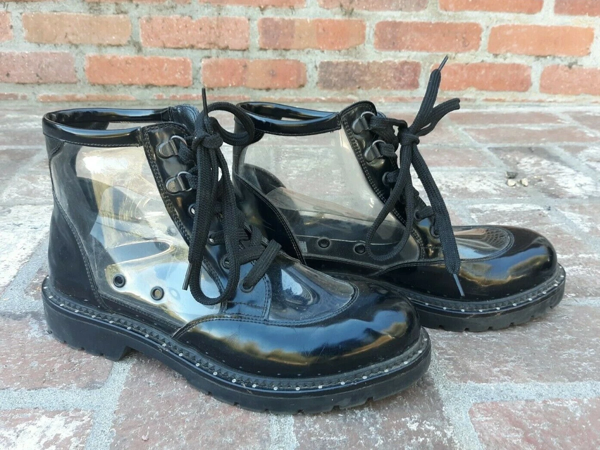 See through combat boots deals