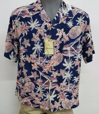 Roundtree Caribbean Blue Tropical Pineapple S/S Men's Shirt NWT 79.50 Choose Sz