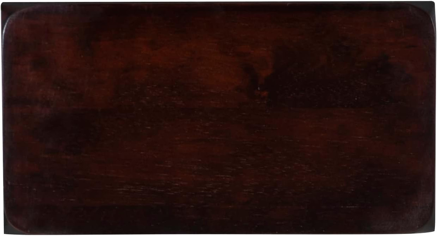 Home Saddle, Dark Brown Stool, 17" W X 11" D X 24" H