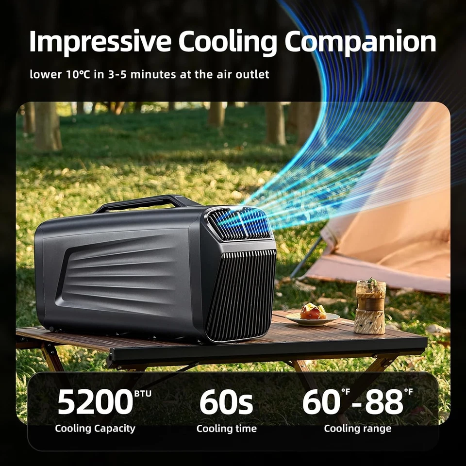 Portable Air Conditioners for Camping Outdoor Use, 5200BTU Tent Air Conditioner - Image 4 of 4