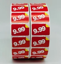 1 Roll of 1000 1.5"x1" $9.99 Product Price Point Red & Yellow Labels Stickers  