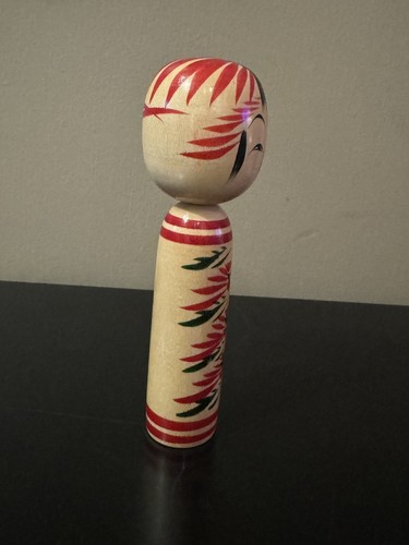 Signed Vintage Japanese Kokeshi Doll Traditional 7" Hand Made Hand Painted - Picture 4 of 5