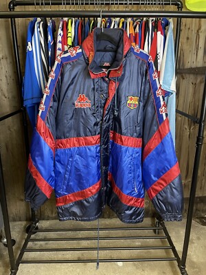 Barcelona Kappa 90s Bench Coat L Jacket R9 Football Shirt | eBay