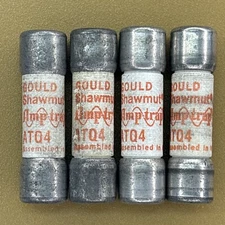 4- Gould Shawmut ATQ4 500 Volt, 4 Amp Fuses, AmpTrap, IR10kA, Free US Ship
