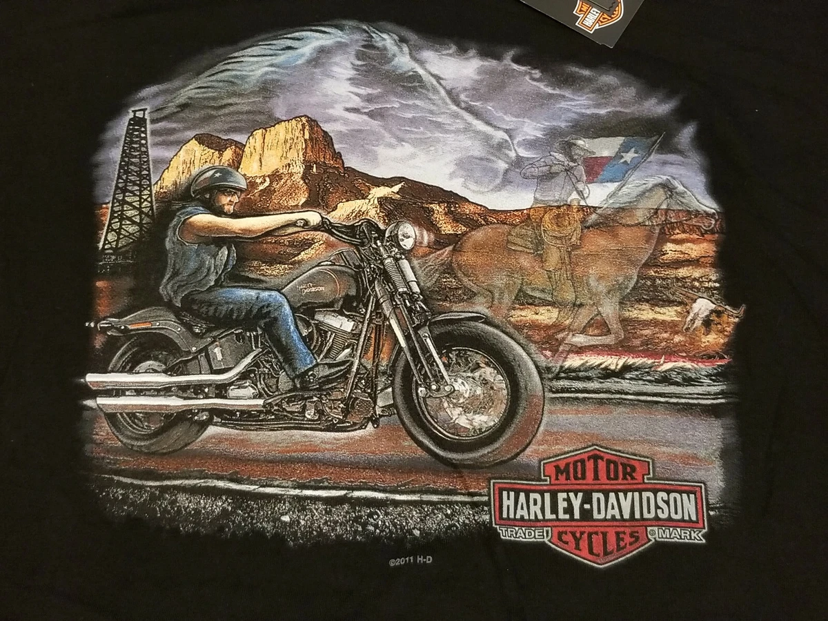 Harley Davidson San Benito Texas Ghost Rider Black T Shirt Men s 2XL NEW
