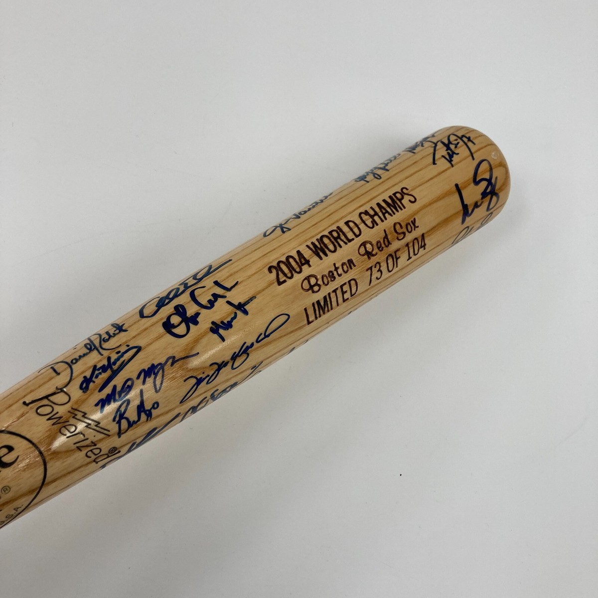 2004サイン入りレッドソックスチームバット 2004 Boston Red Sox World Series Champs Team Signed Baseball Bat