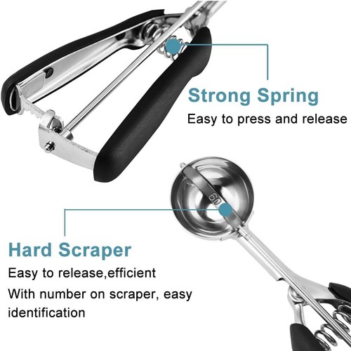 Cookie Scoop Set Include 1 Tbsp/2 Tbsp/3 Tbsp Cookie Scoops For Baking Set Of 3 - Picture 3 of 11