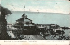 Tacoma Washington WA “Boat House at POINT DEFIANCE PARK" Postcard c1907