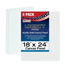 18" x 24"  Artist Quality Acid Free Canvas Panel Boards for Painting 4-Pack