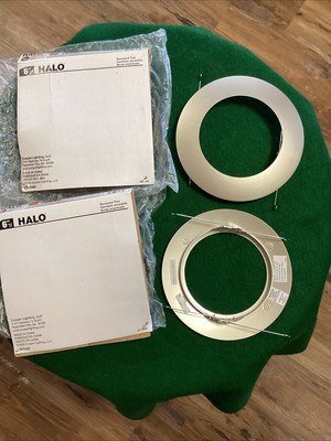 ( 2 ) Halo 6'' Satin Nickel OPEN Trim Ring Recessed Lighting Trim Only