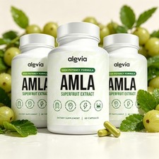 3x Alevia Organic Amla Capsules 1000mg Indian Gooseberry Antioxidant Supplement